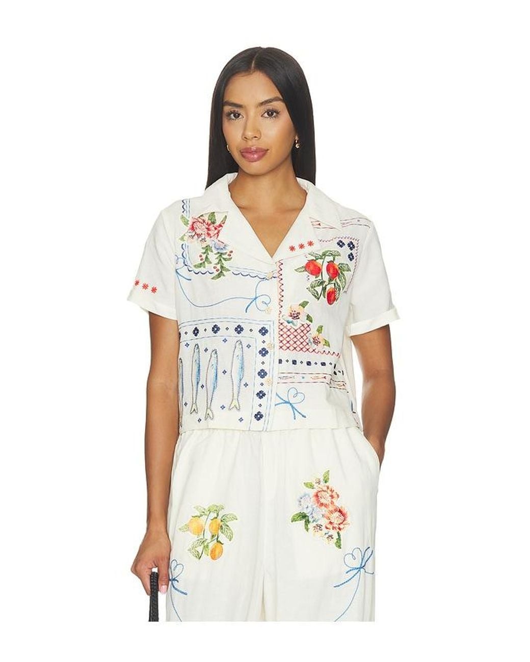 Agua Bendita White Vittoria Basket Top