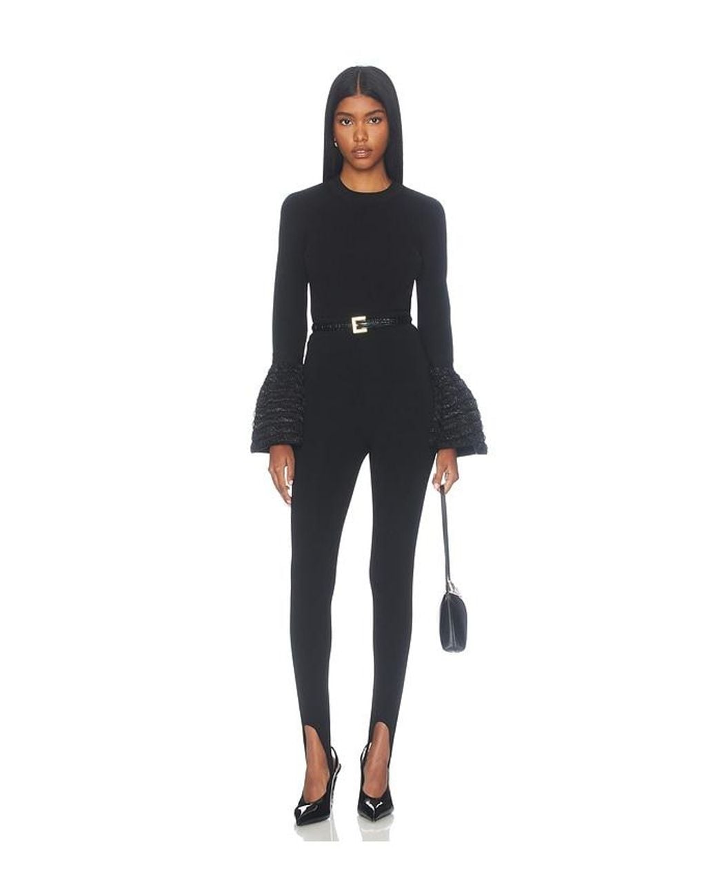 Jonathan Simkhai Black Maggie Long Sleeve Top