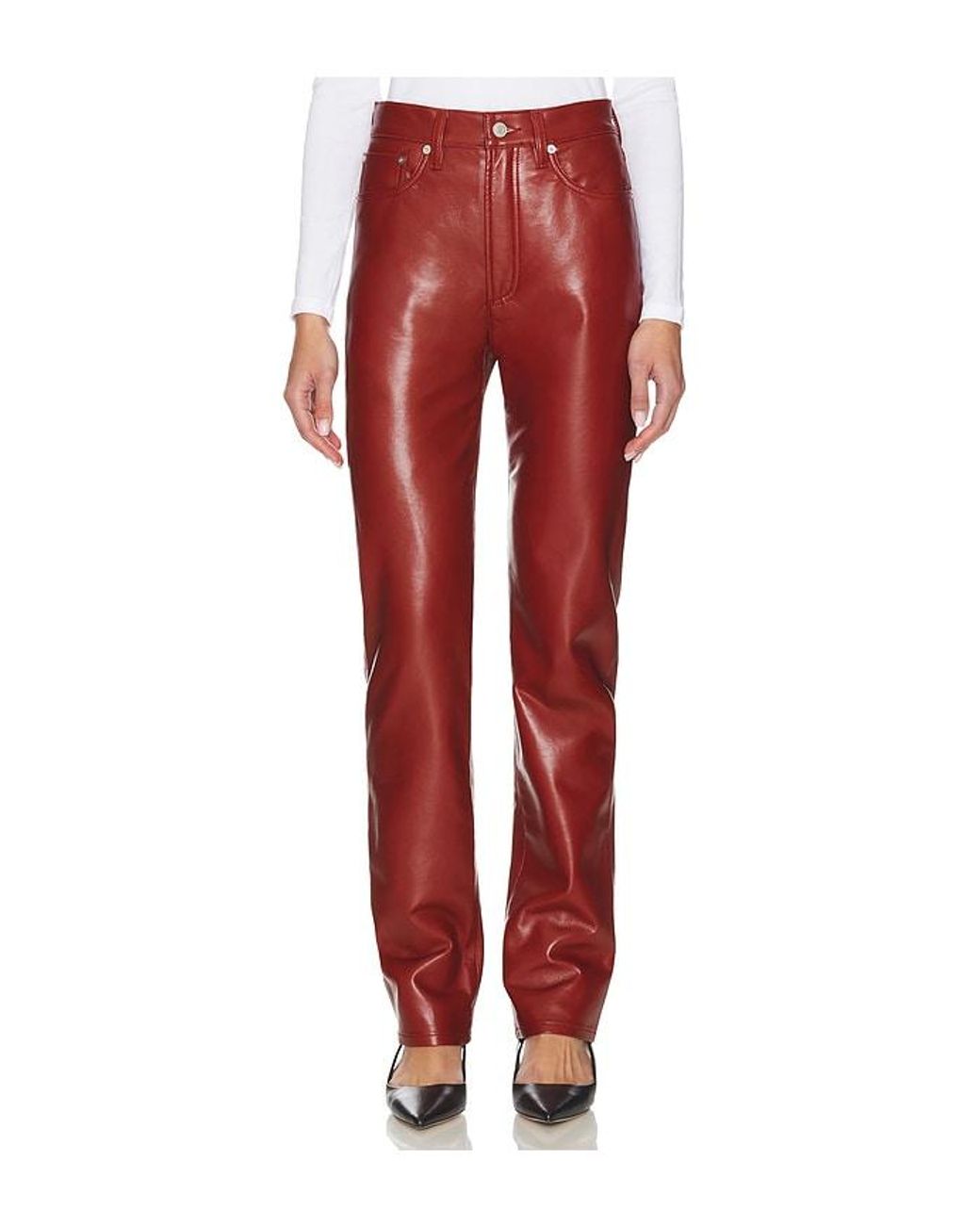 Agolde Red 90's Pinch Waist Long