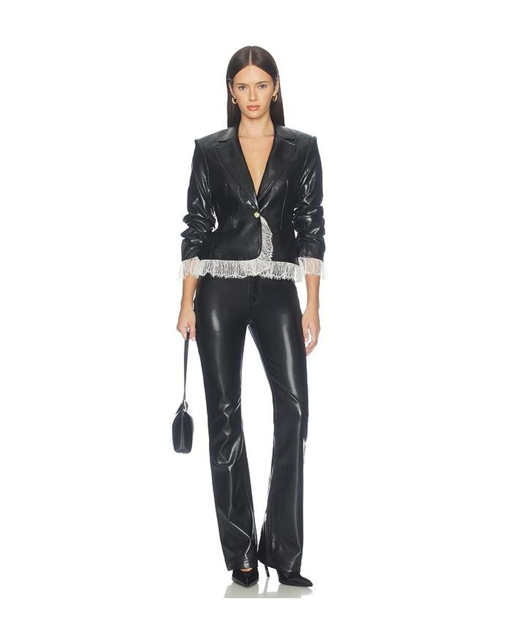 Cinq À Sept Black Faux Leather Stevie Pant