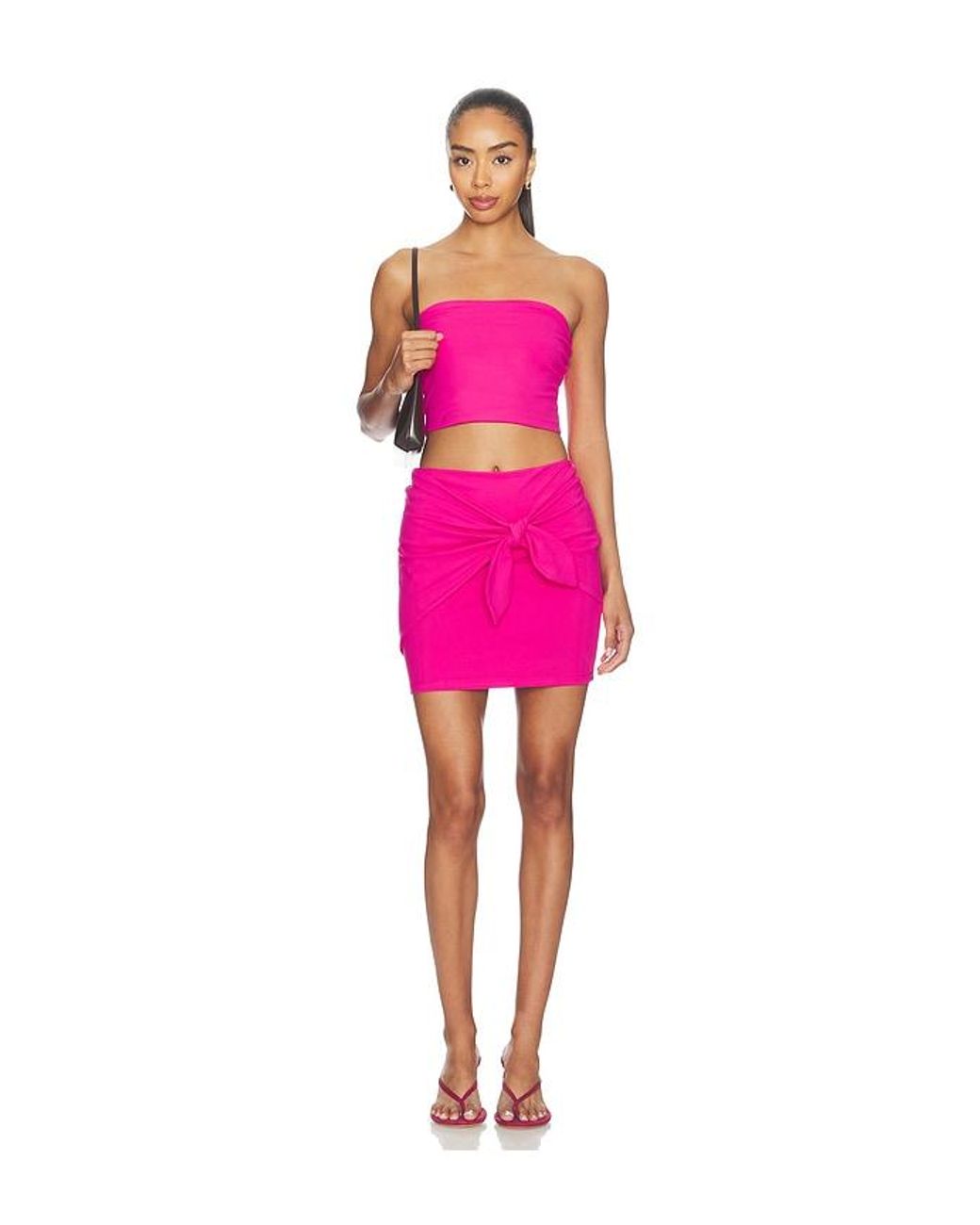 Susana Monaco Pink Crop Tube Top