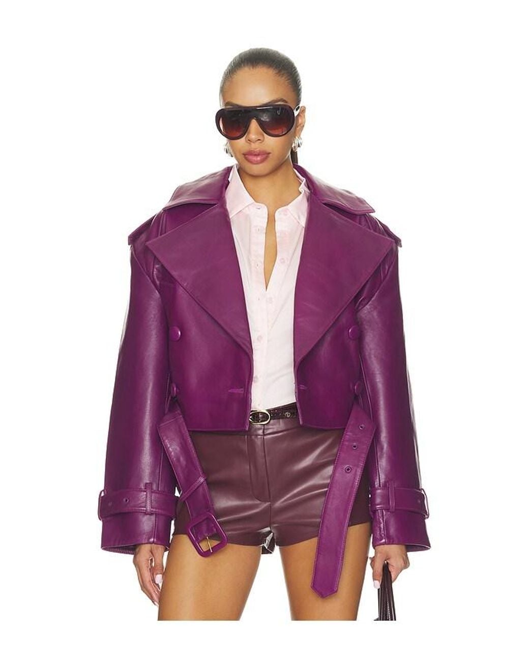 retroféte Purple Malene Leather Jacket