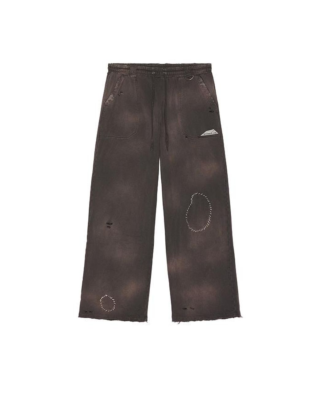 Strike Oil Brown Thrashed Sweatpants for men