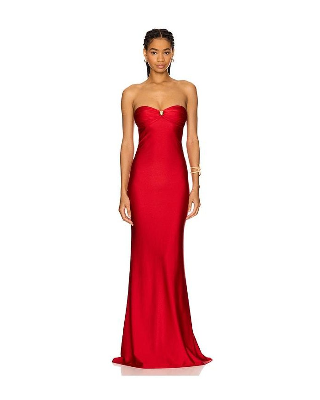 Shani Shemer Red Cascade Maxi Dress