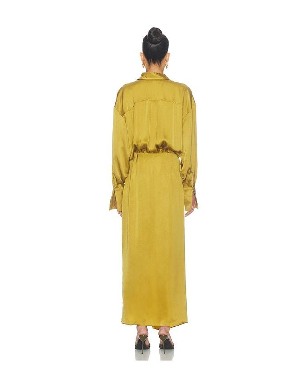ANDAMANE Yellow Paloma Shirt Maxi Dress