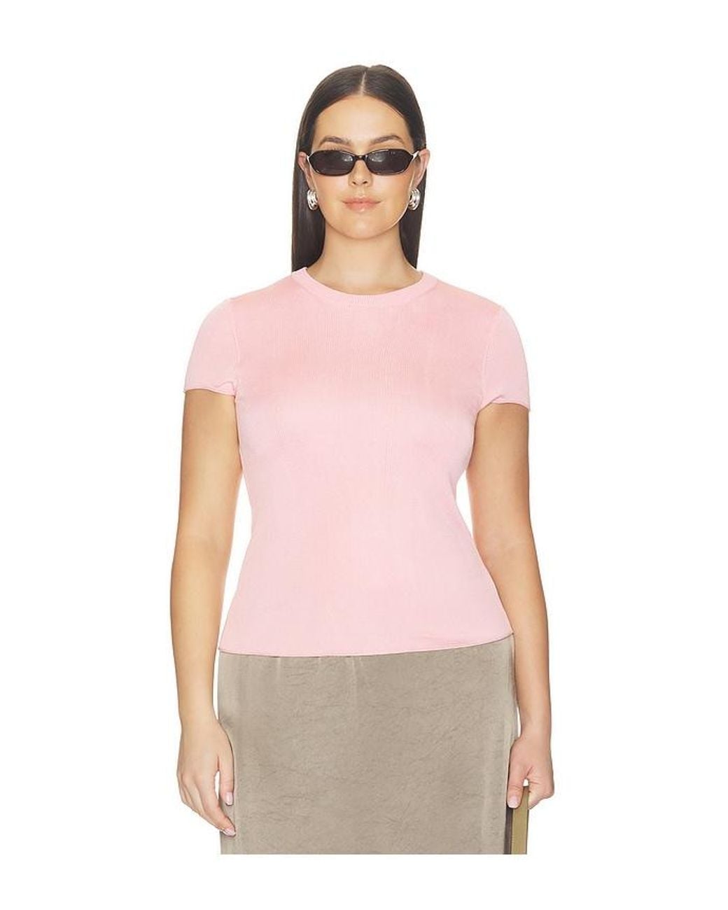 L'academie Pink 'Academie Kiersey Knit T-Shirt