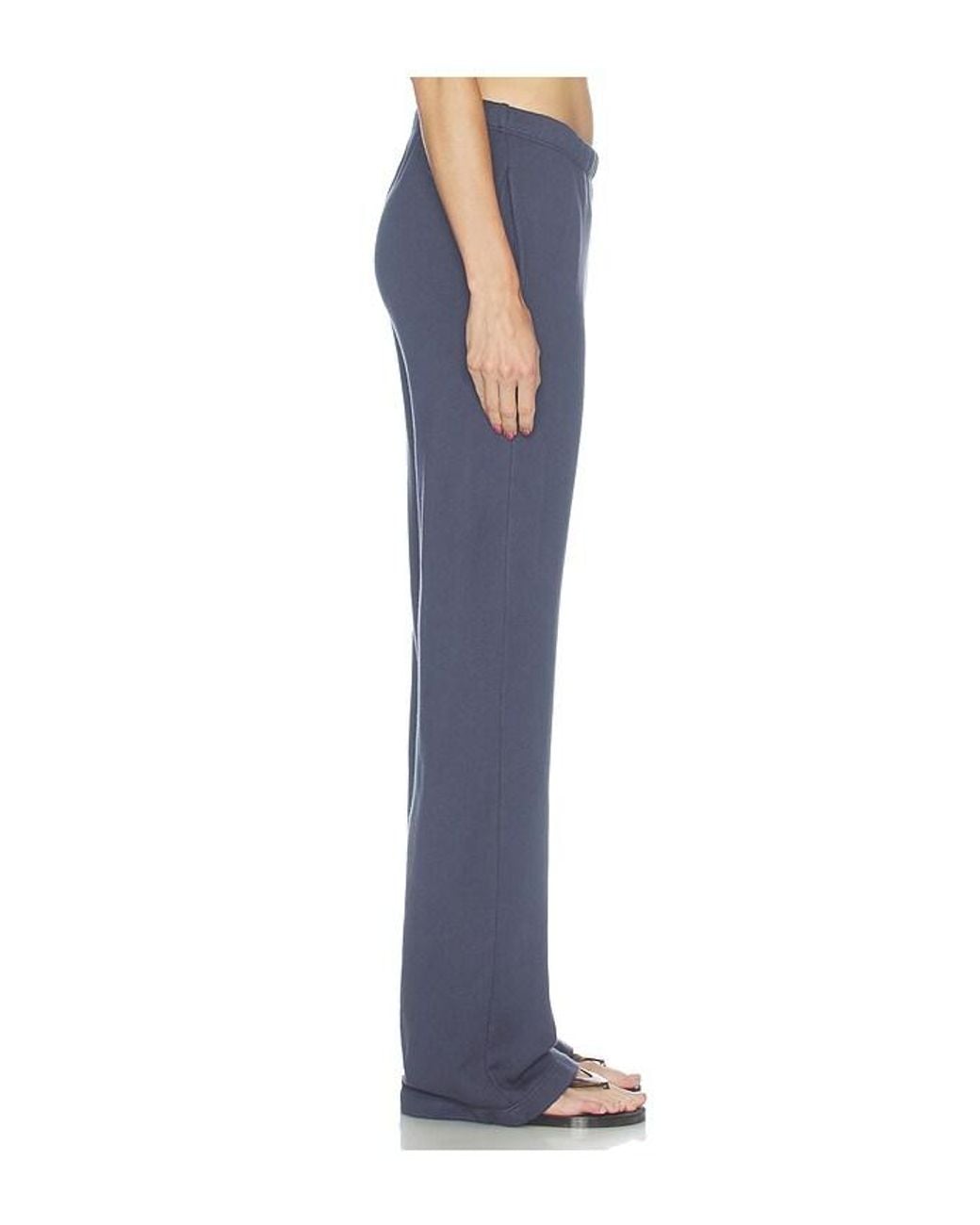 ÉTERNE Blue French Terry Oversized Wide Leg Sweatpant