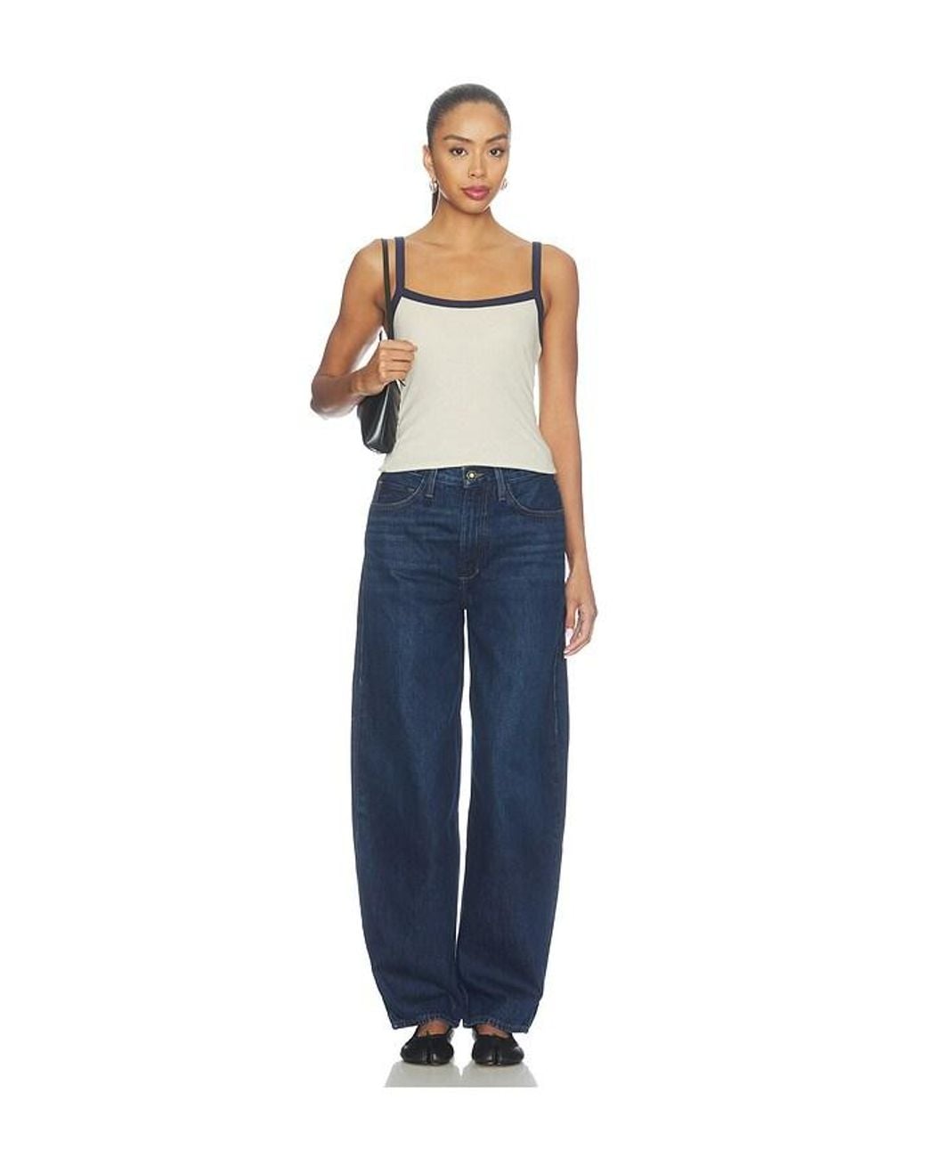 FAVORITE DAUGHTER Blue The Mercer Mid Rise Easy Barely Barrel Jean