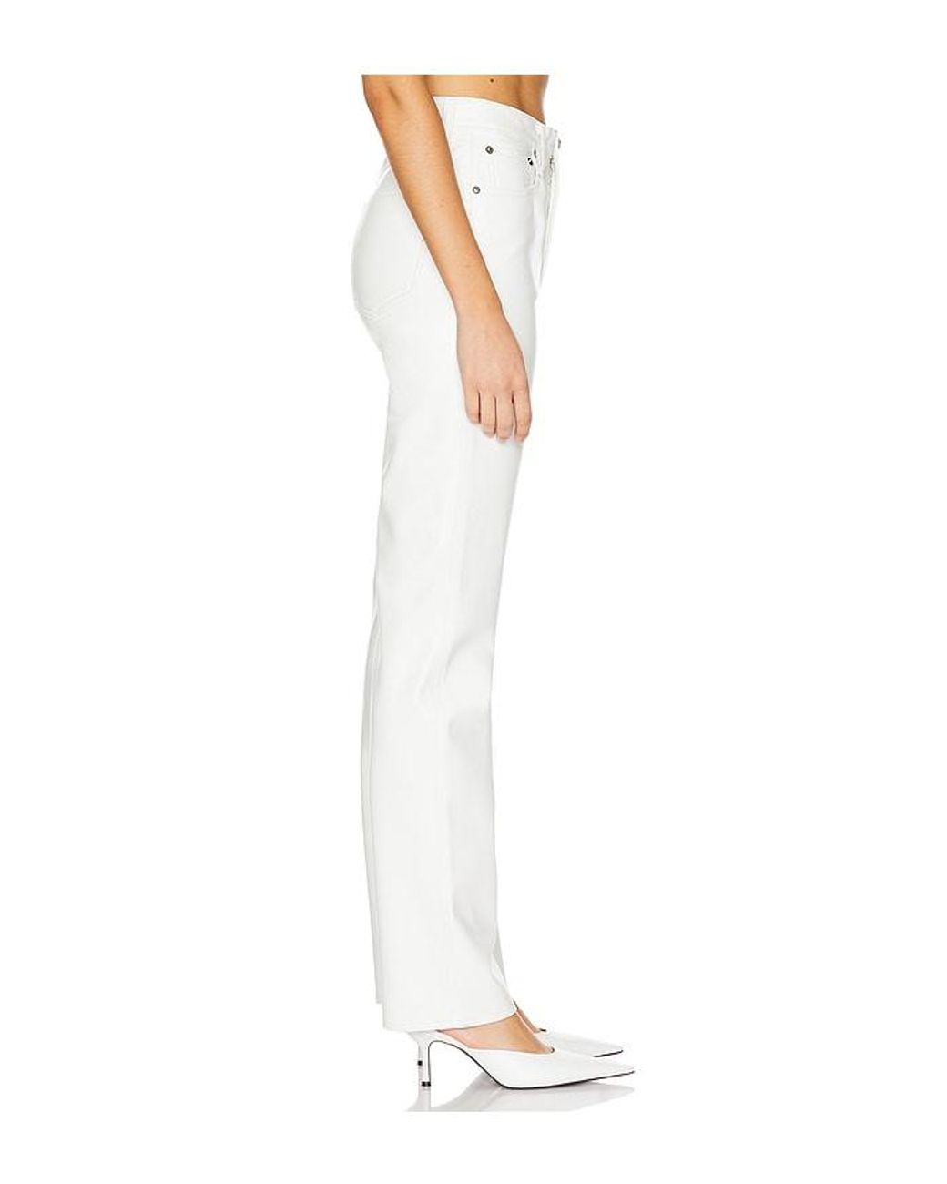 Agolde White 90's Pinch Waist Long Jeans