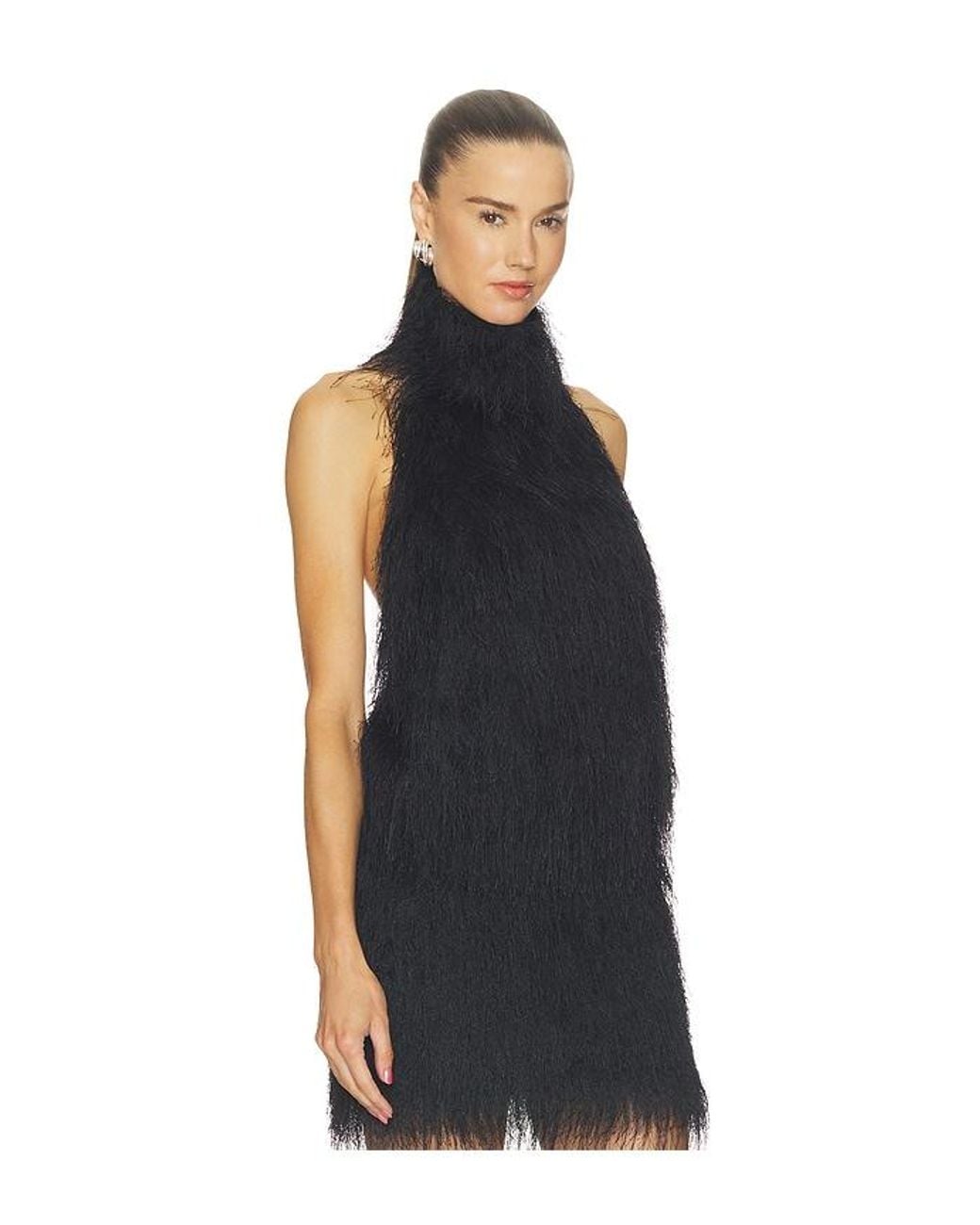 AEXAE Blue Polyester Fringe Halter Top