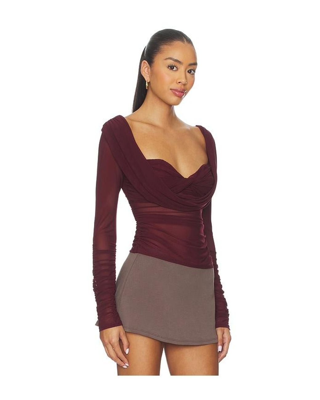MAJORELLE Red Simone Top