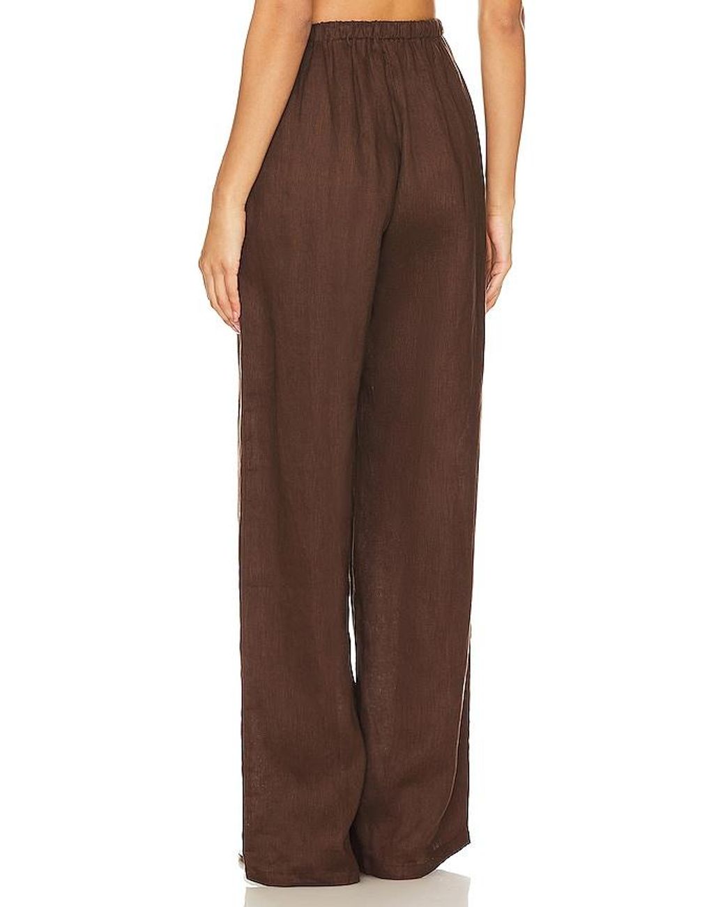 AEXAE Brown Linen Drawstring Trouser