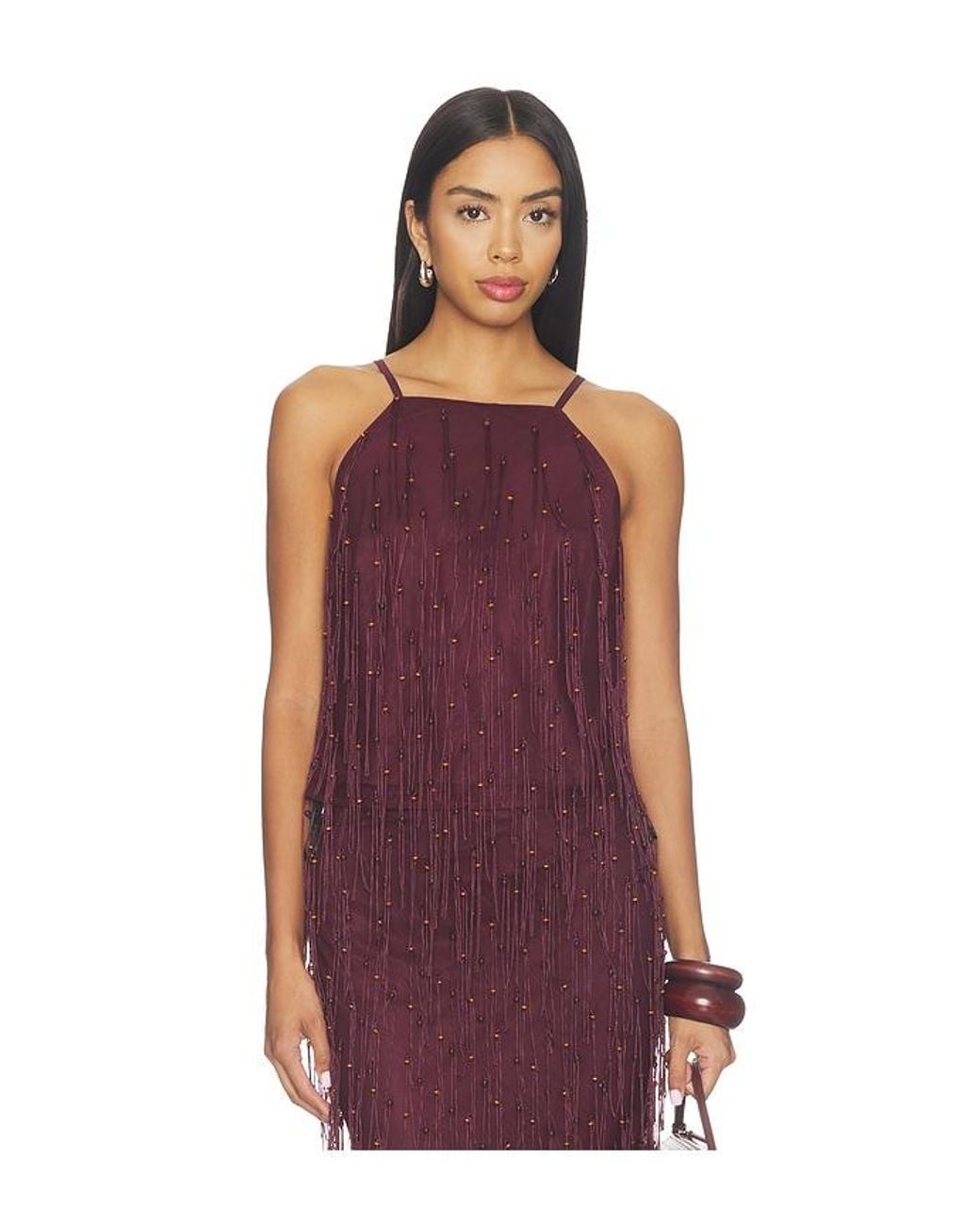 Anna Quan Red Hesse Top