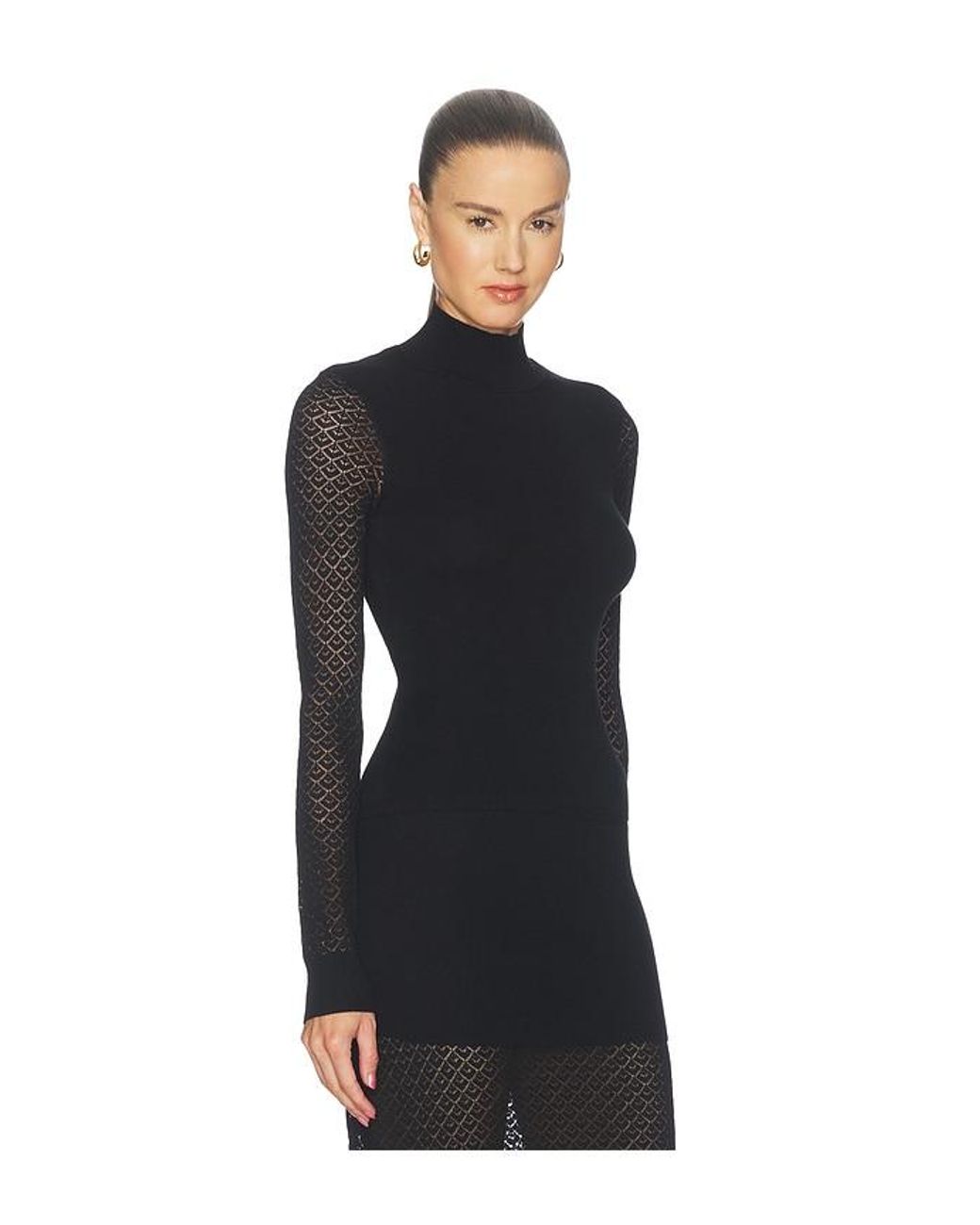 Lovers + Friends Black Belen Mock Neck Sweater