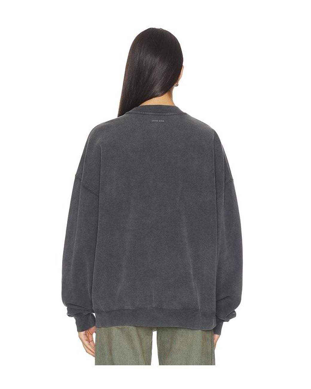 Anine Bing Black Miles Sweatshirt Leopard