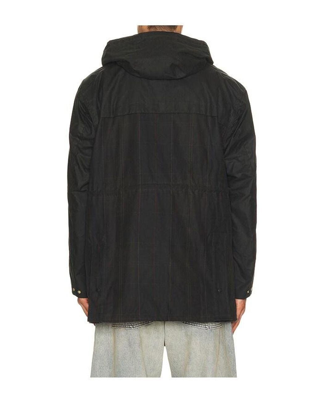 Barbour Black Icons Tartan Durham Wax Jacket for men