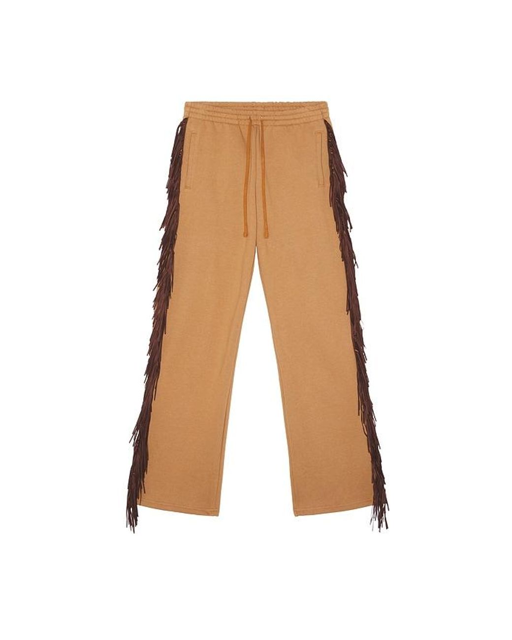 Austin Post White Fringed Straight Cut Pant for men