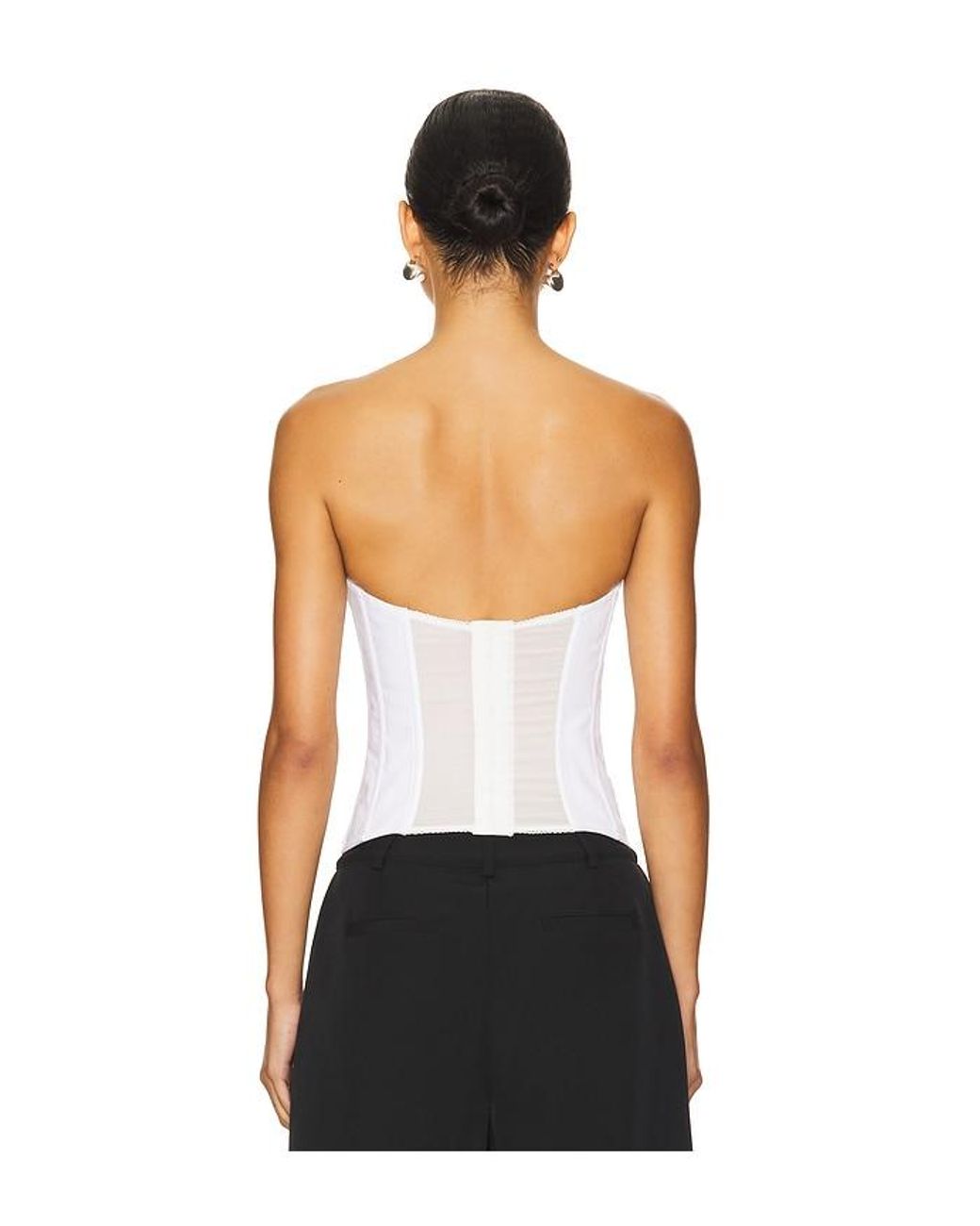 GUIZIO White Chrys Pinstripe Corset