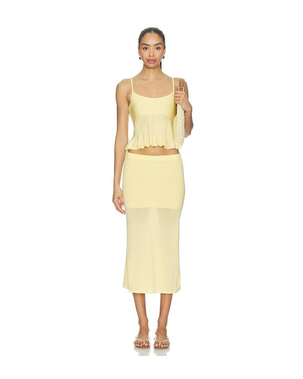 Lovers + Friends Yellow Delia Knit Tank