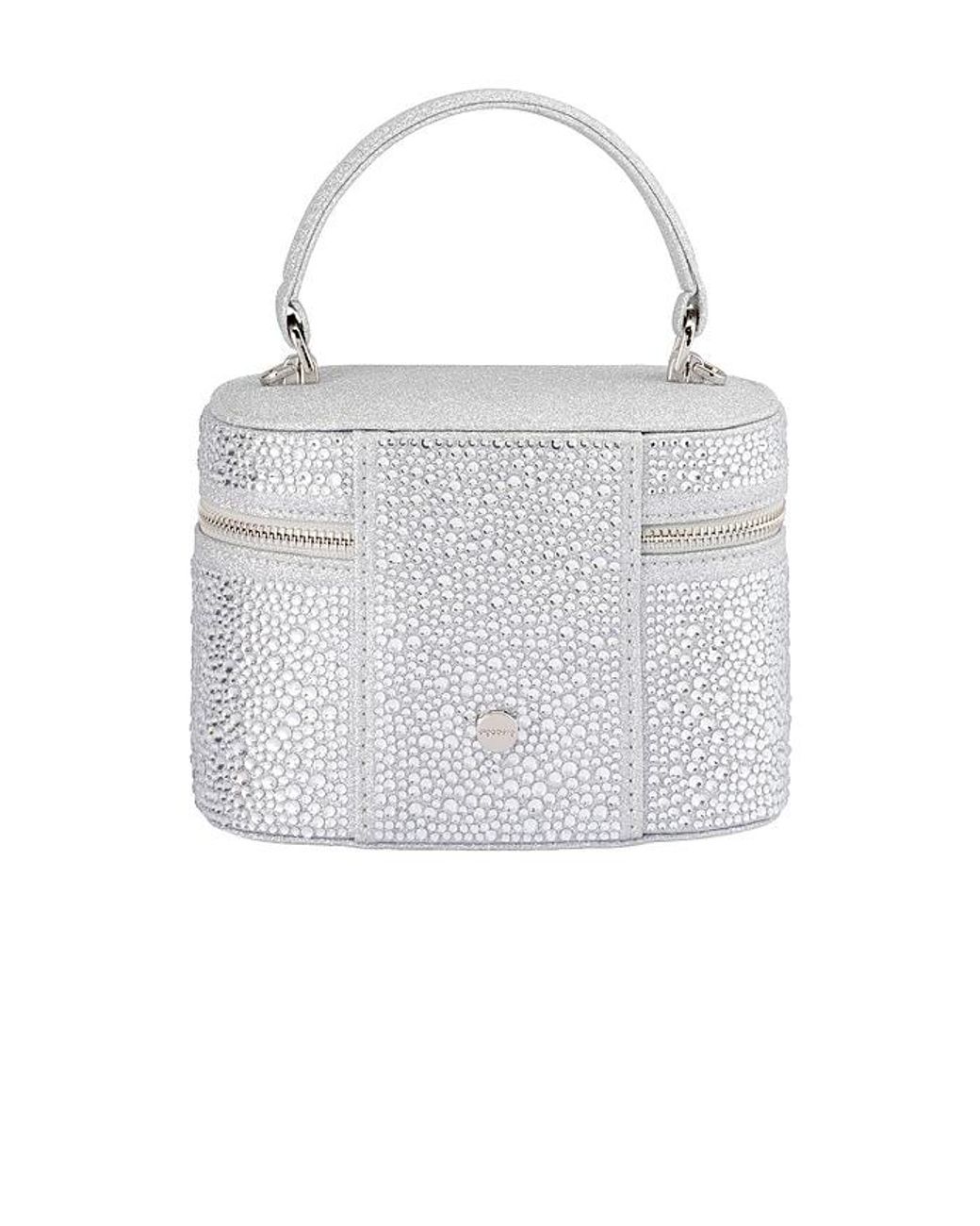 Olga Berg Metallic Beckie Zip Top Crystal Bag