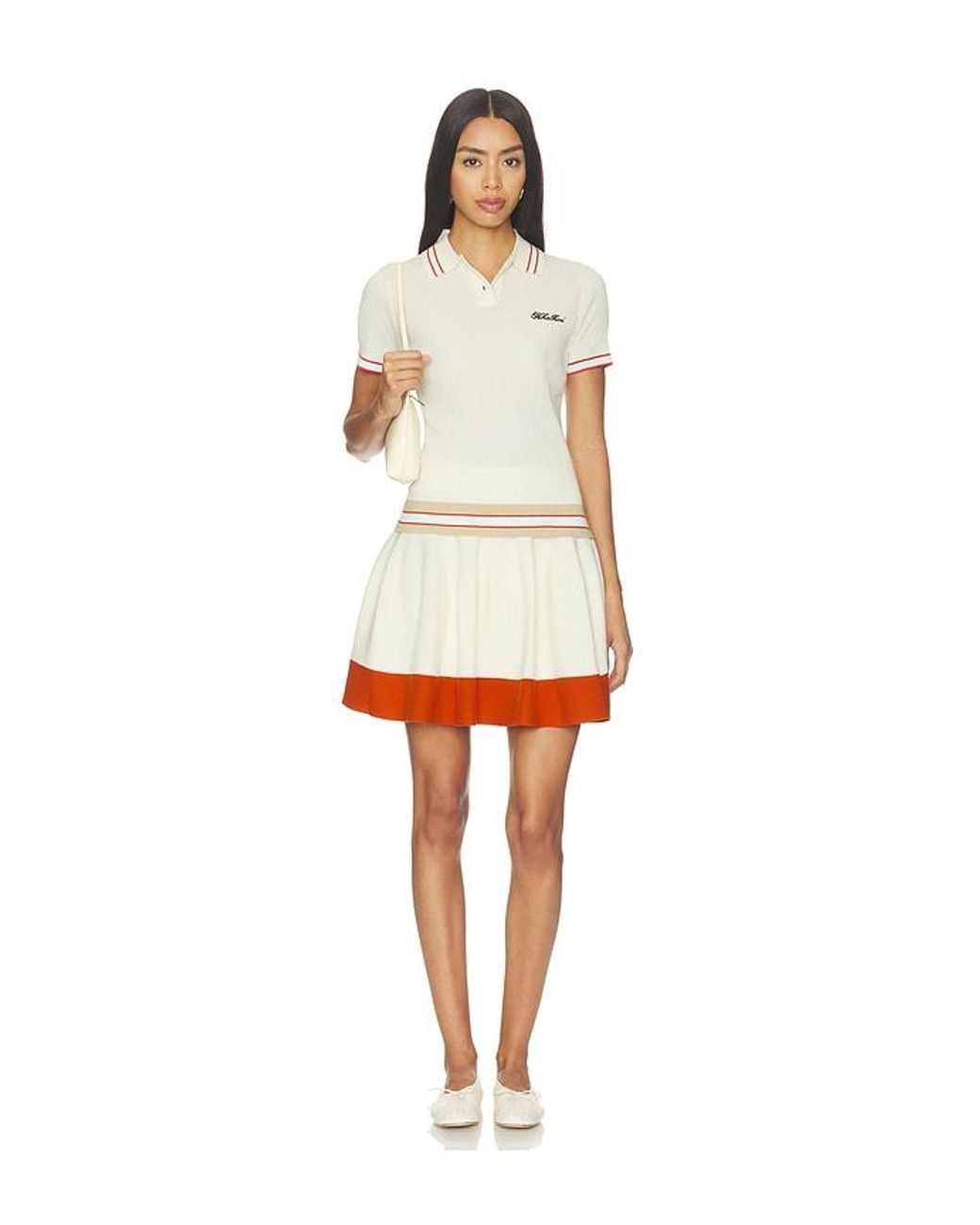 Khalhon White Varsity Tipped Rib Polo