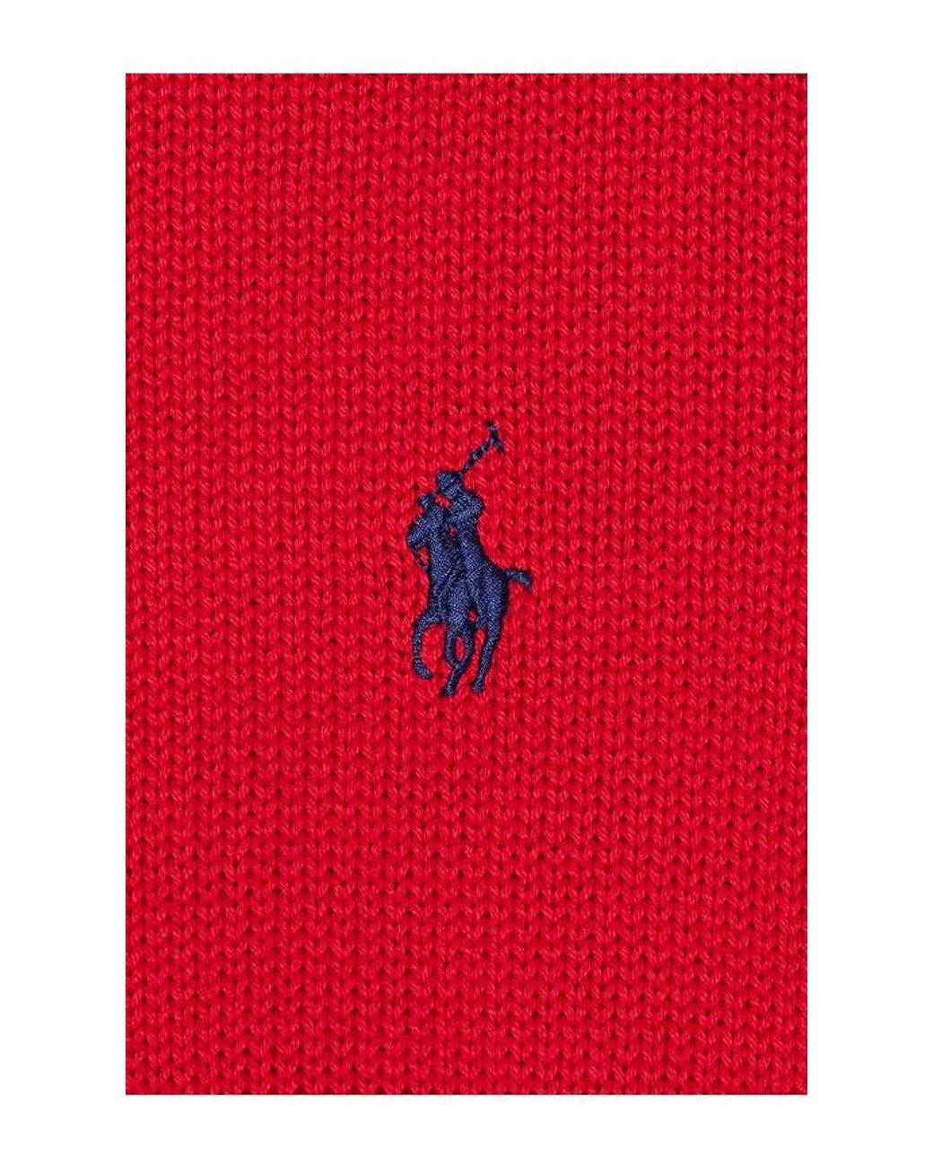 Polo Ralph Lauren Red Cotton Shaker Knit Crewneck Sweater for men