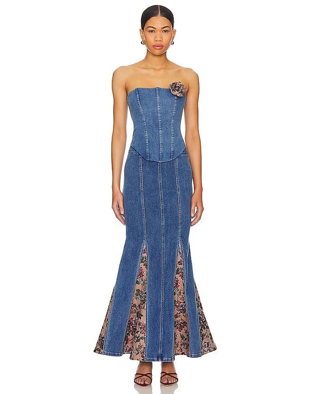 MAJORELLE Blue Luda Maxi Skirt