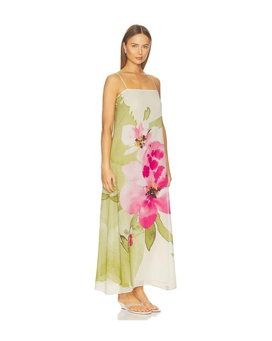 Especia White Java Tropical Long Dress