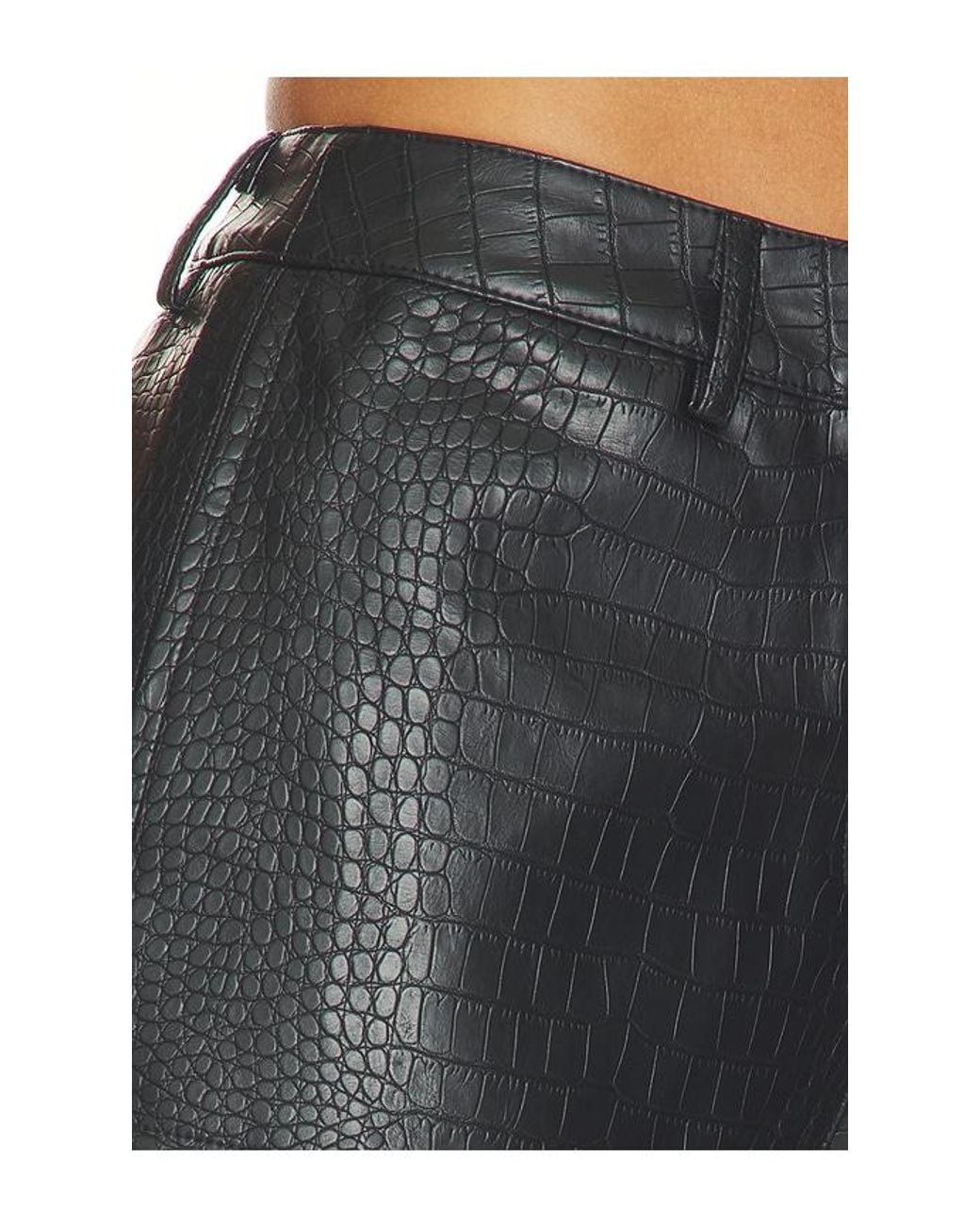 SNDY'S Black Wendy Faux Croc Mini Short