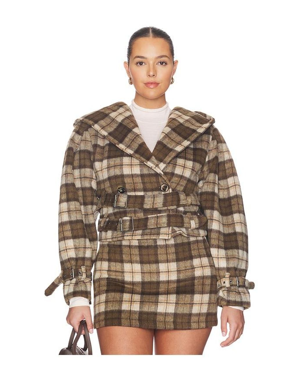 AFRM Brown The Crop Trench Jacket