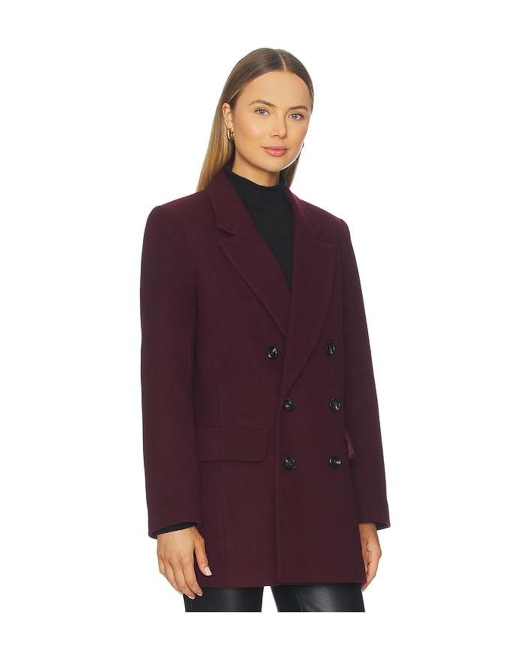 Pistola Purple Emory Short Double Breasted Wool Coat