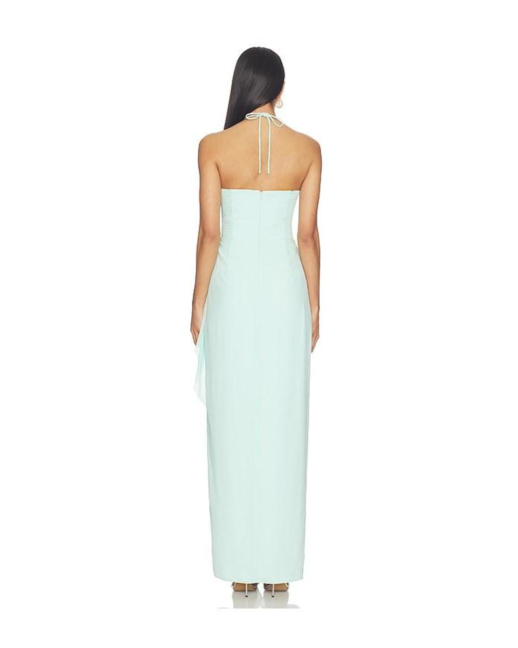 Amanda Uprichard Blue Alessandra Maxi Dress