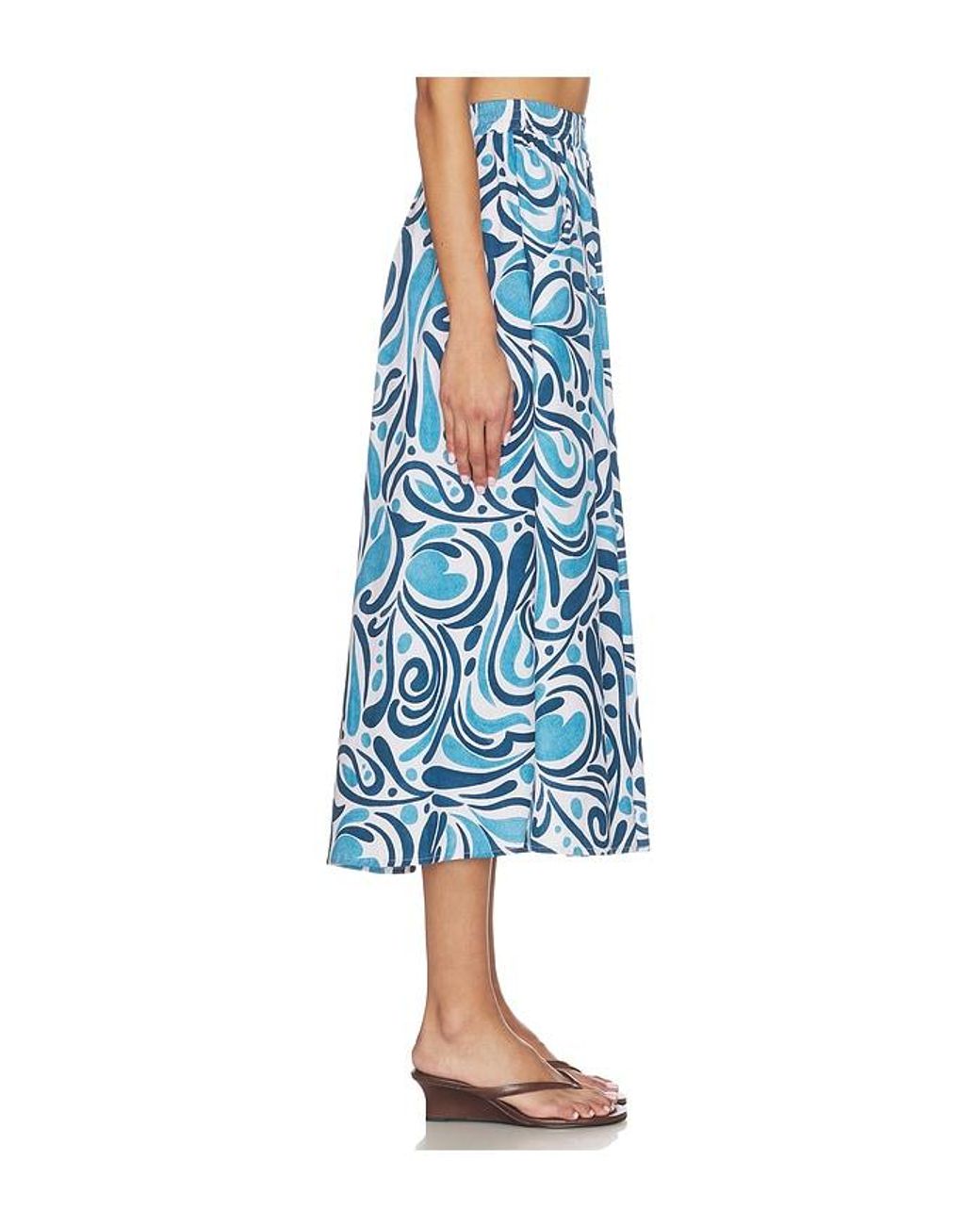 Peixoto Blue Paula Midi Skirt