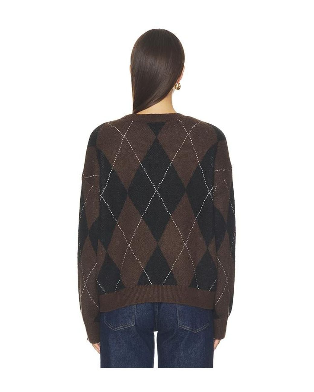Sanctuary Black Argyle Crew Pullover