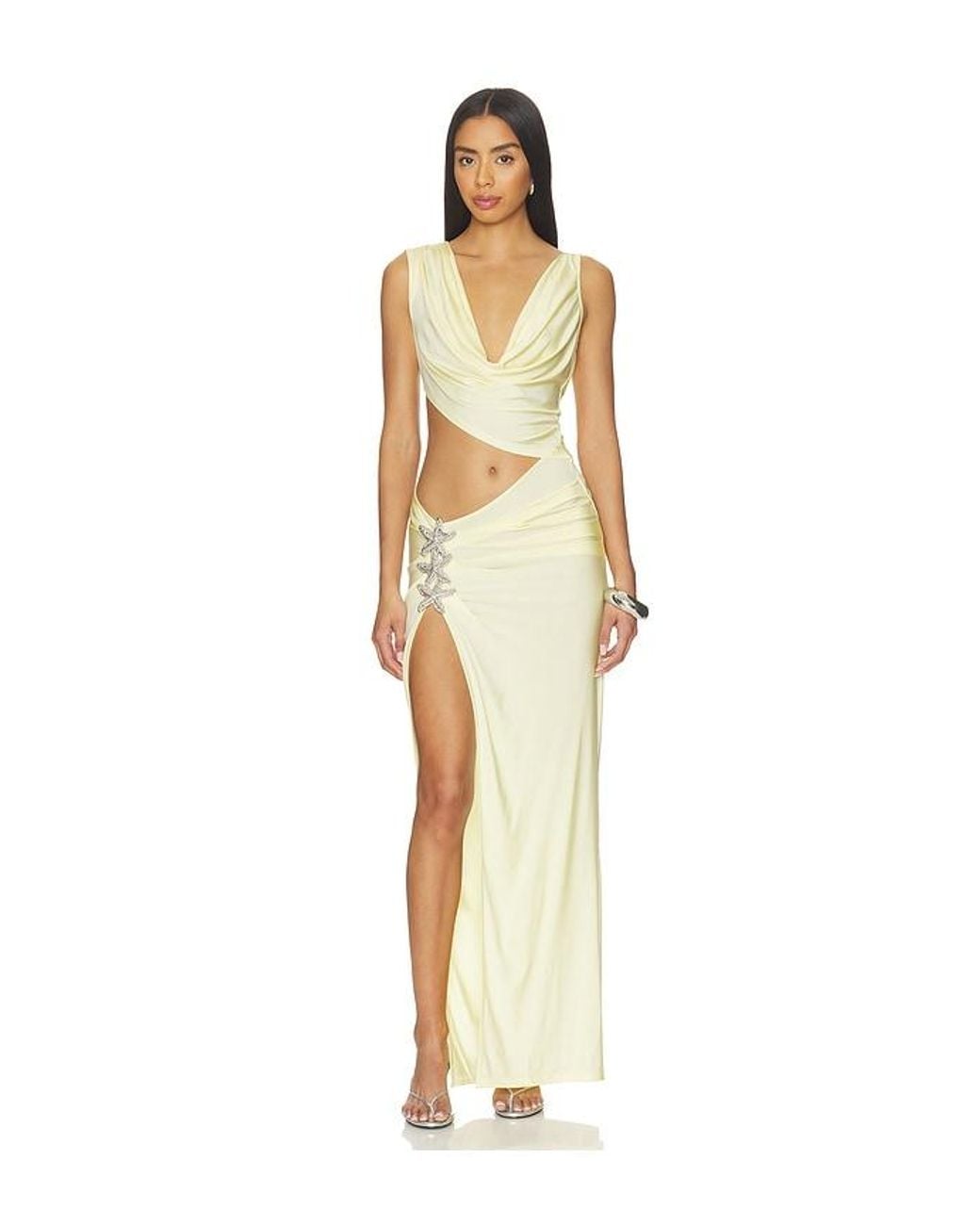 Lovers + Friends Yellow Naia Gown