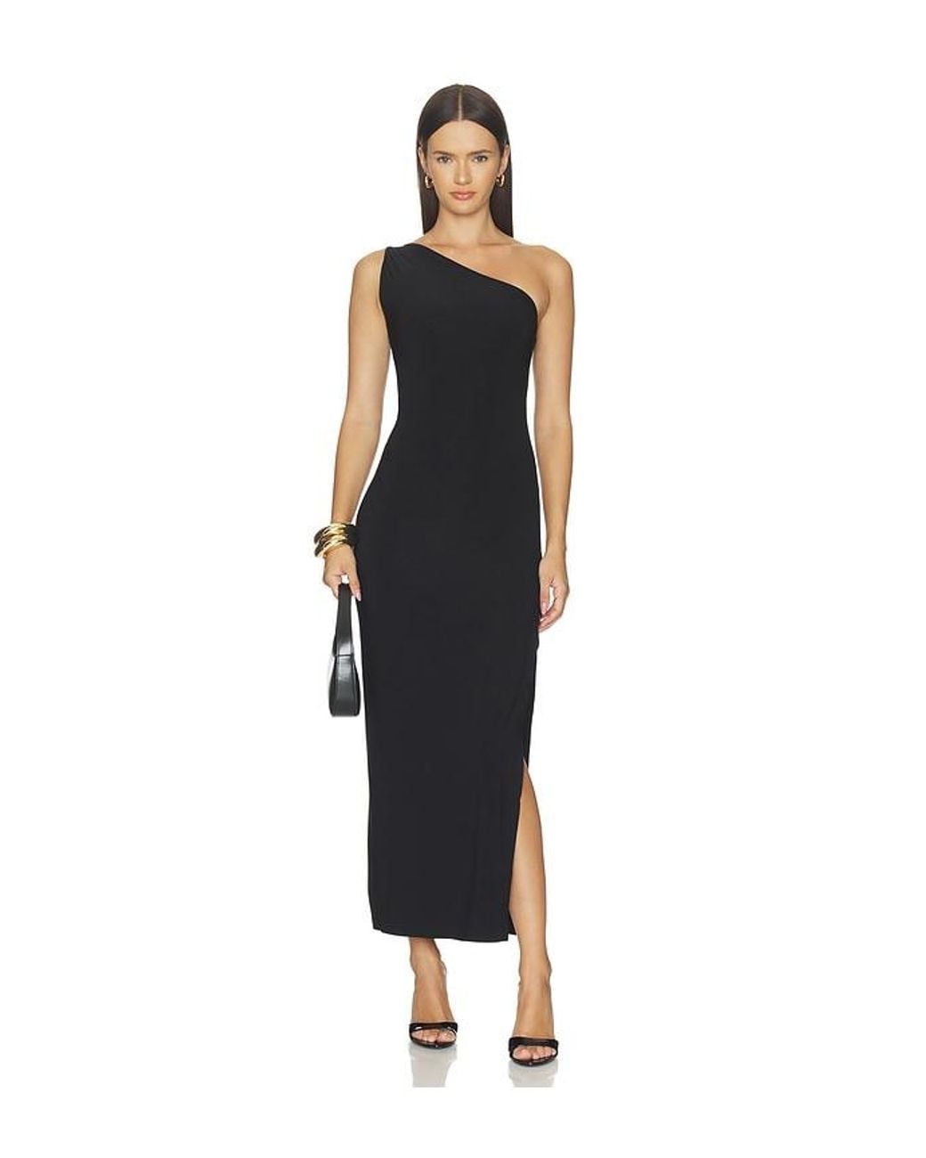 Norma Kamali Black X Lifestyle One Shoulder Long Dress