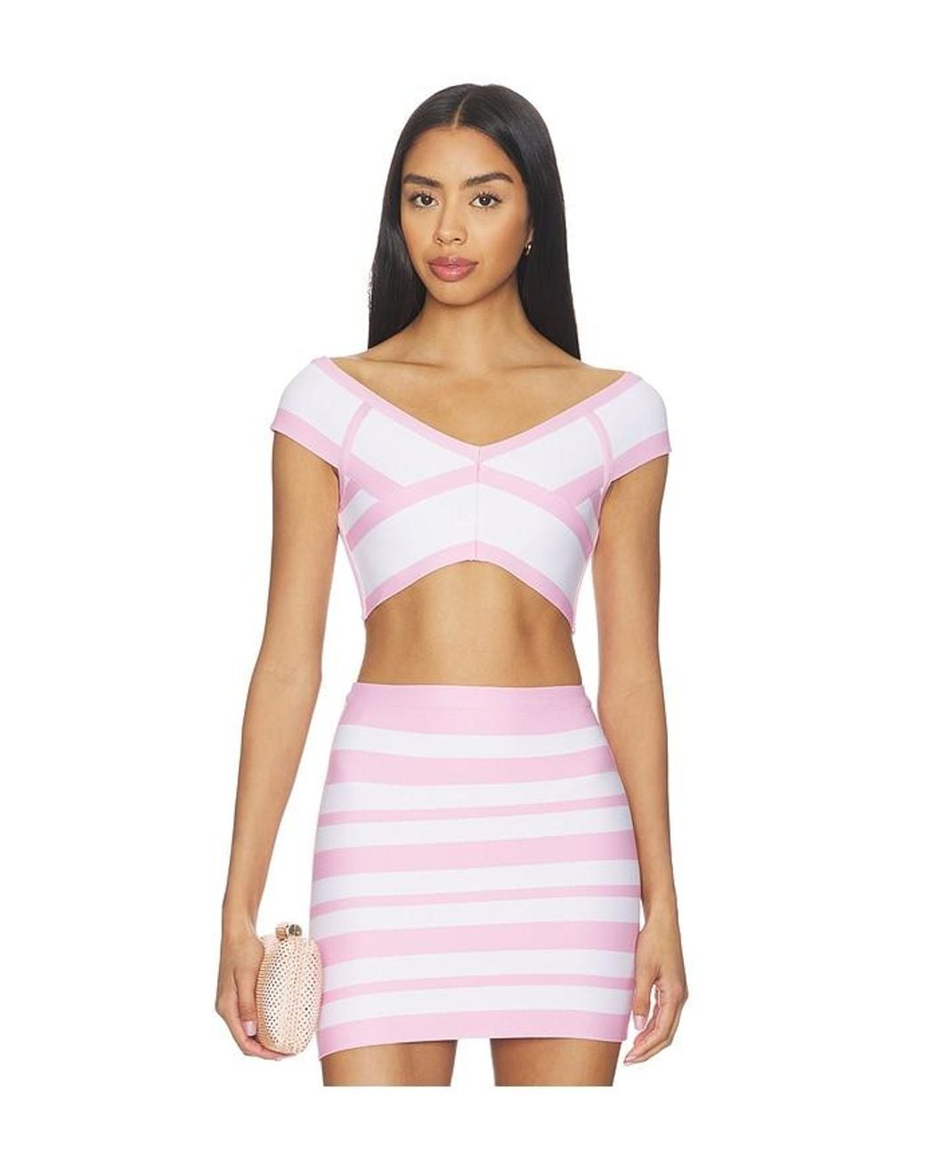 Hervé Léger White The Spotlight Crop Top