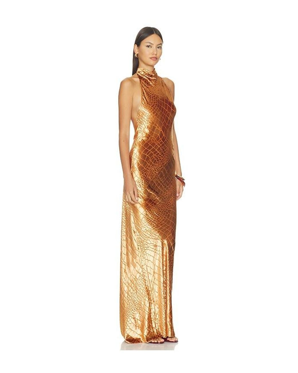 The Sei Multicolor Halter Bias Gown