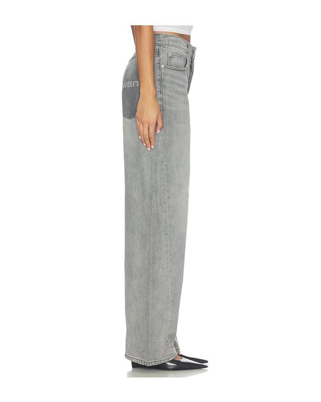 Alexander Wang Gray Float Jeans With Logo Shadow Pockets