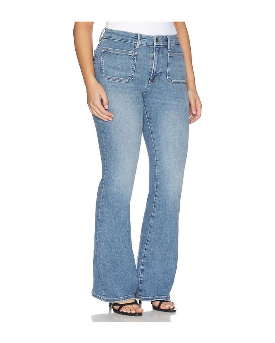 GOOD AMERICAN Blue Ausgestellte Hose Good Legs