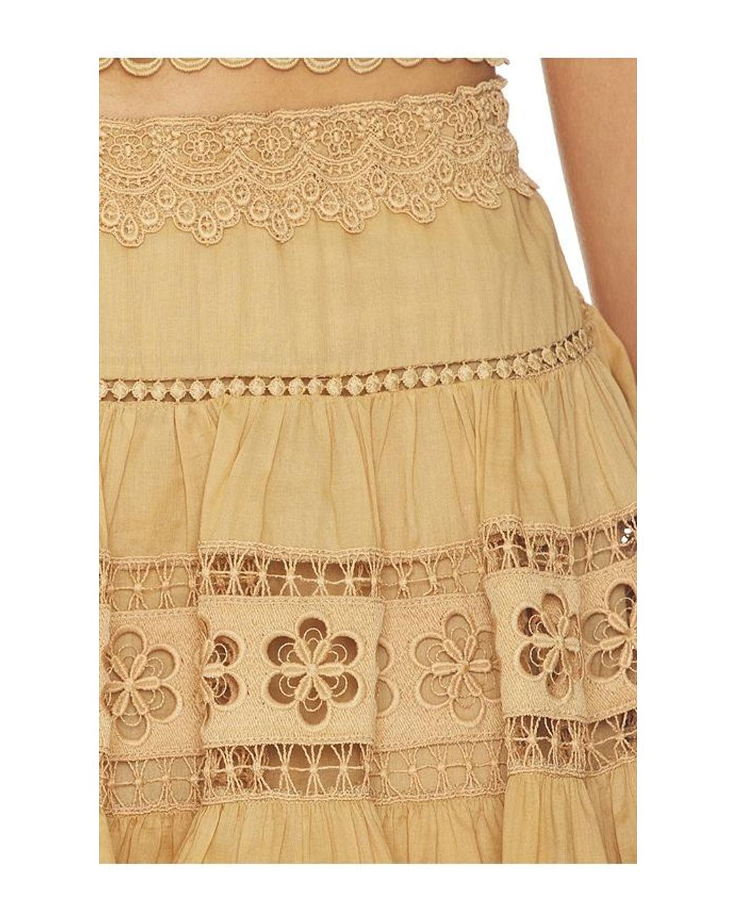 Charo Ruiz Natural Short Skirt Lea