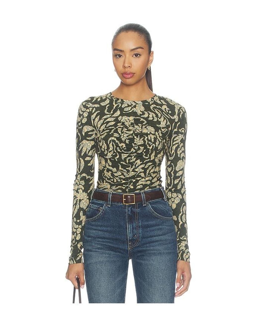 Ulla Johnson Blue Asha Longsleeve Jersey Top