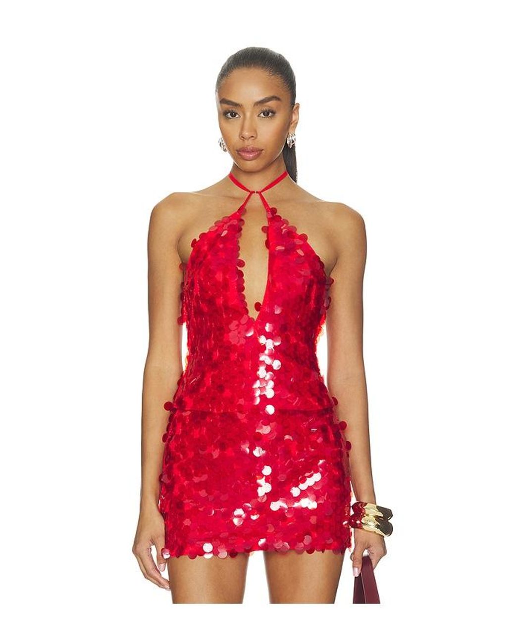 superdown Red Celia Halter Top