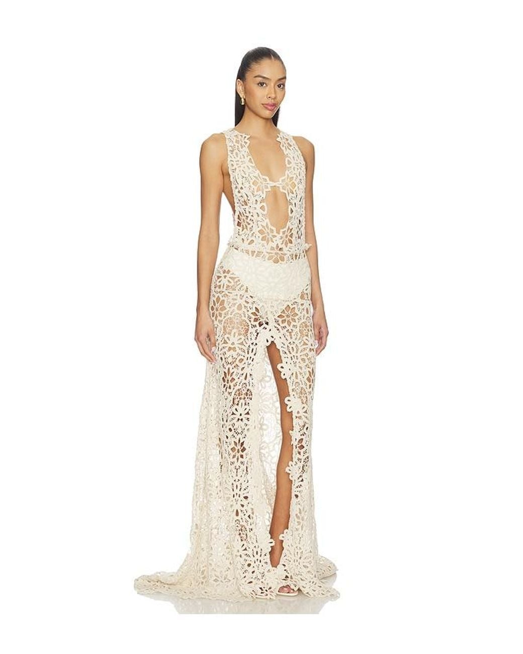 Bronx and Banco Natural Akello Crochet Maxi Dress