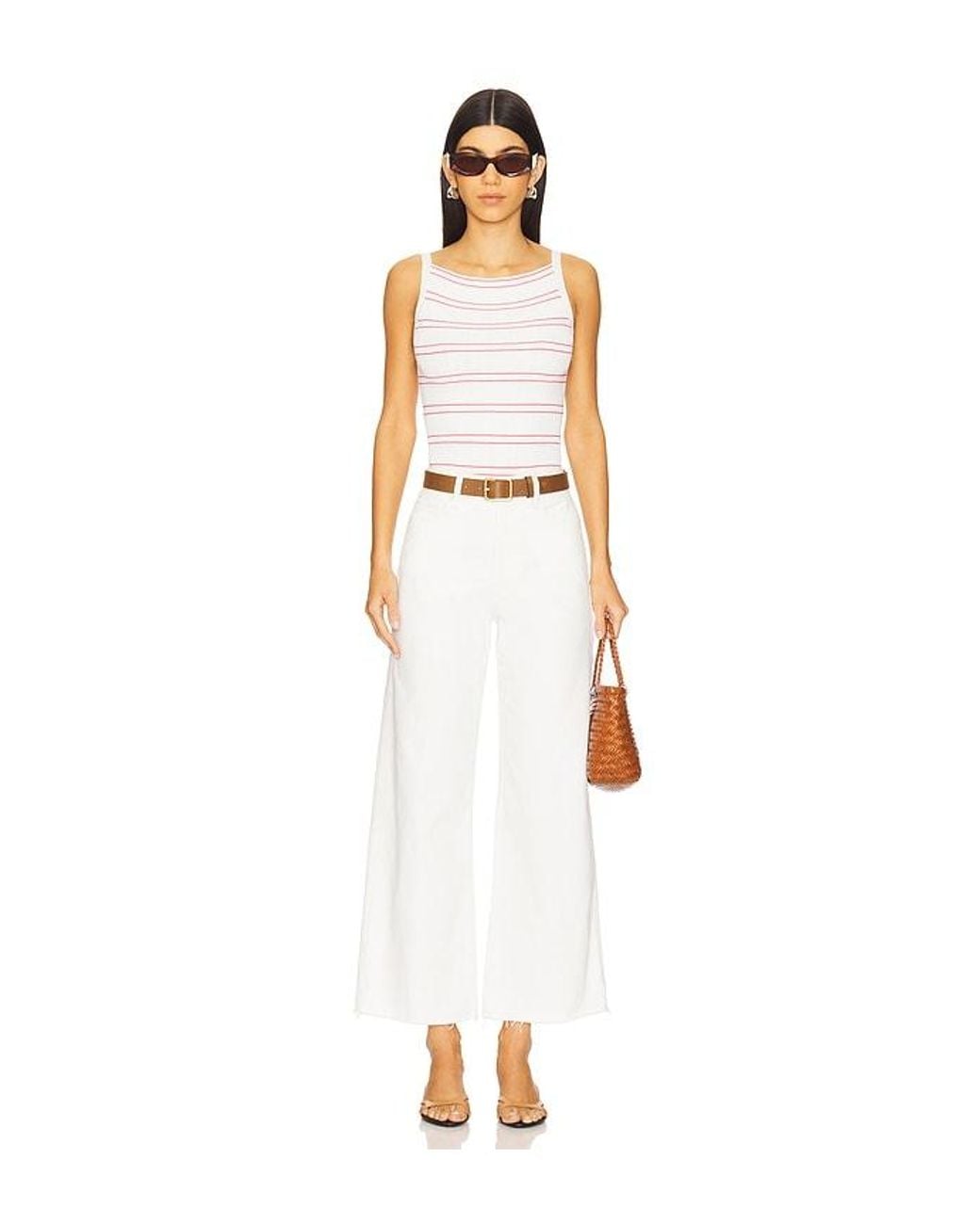 PAIGE White Anessa Petite Undone Hem Jeans