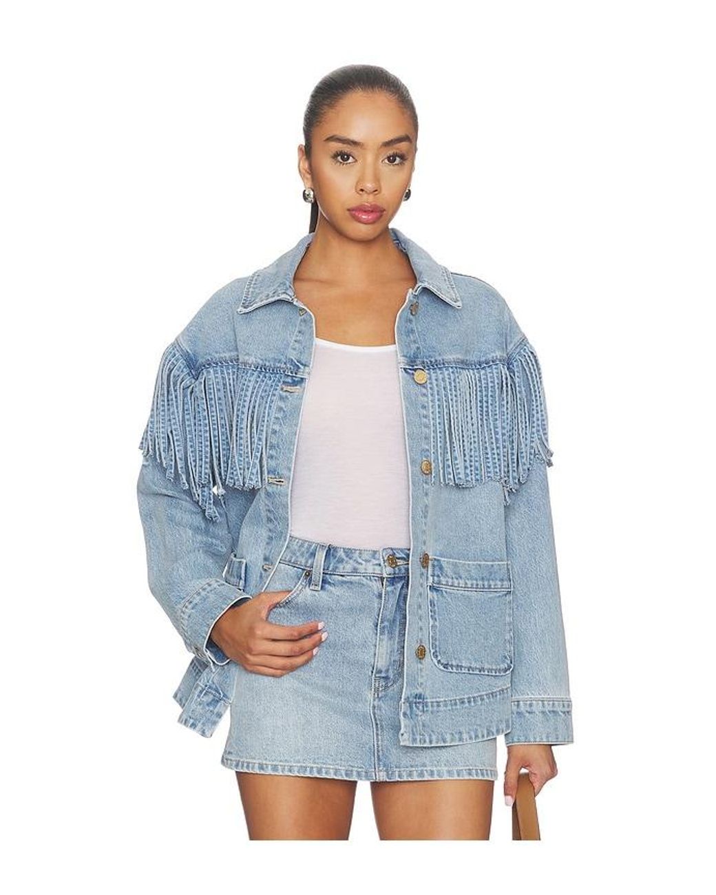 Show Me Your Mumu Blue Ojai Fringe Jacket