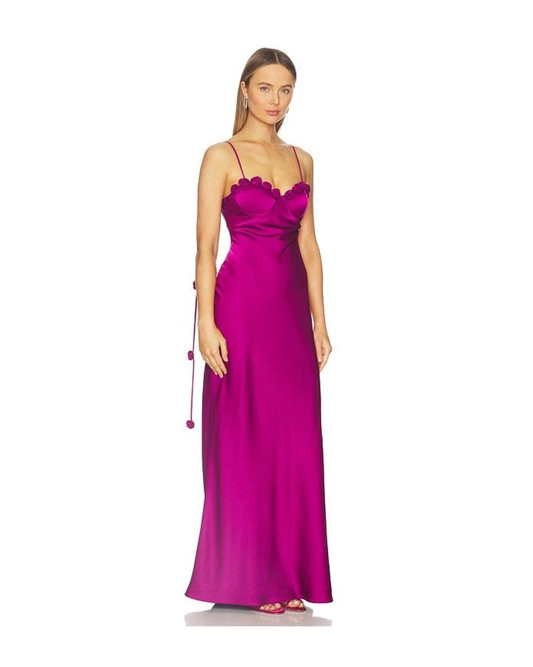 Runaway the Label Pink Lavena Floral Detail Maxi Dress