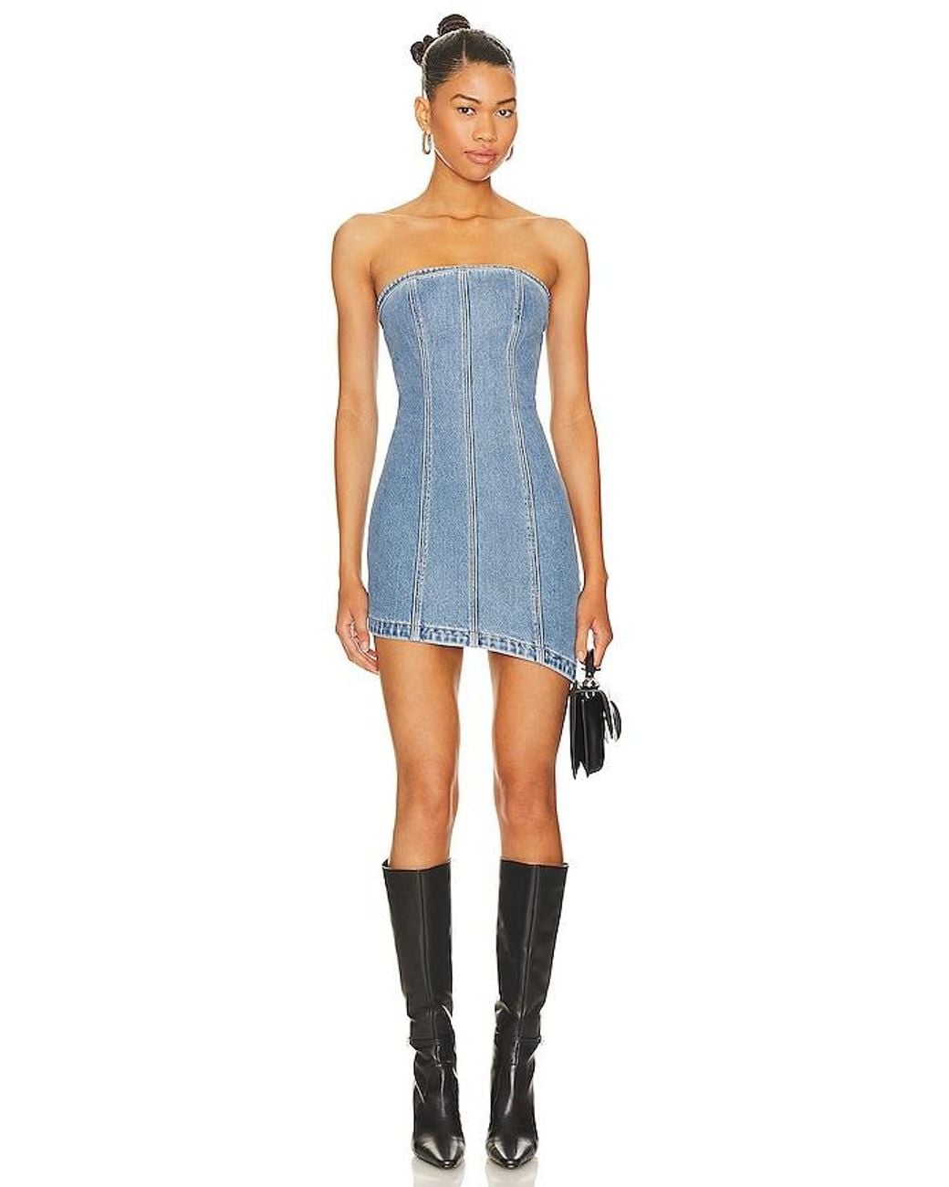 A.Brand Blue Georgia Bustier Mini Dress