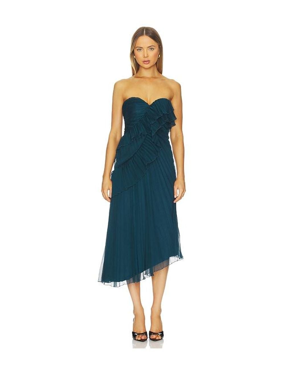 AMUR Blue Caitlyn Midi Dress