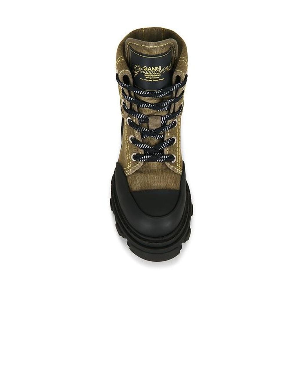 Ganni Green Cleated Canvas Trail Boot